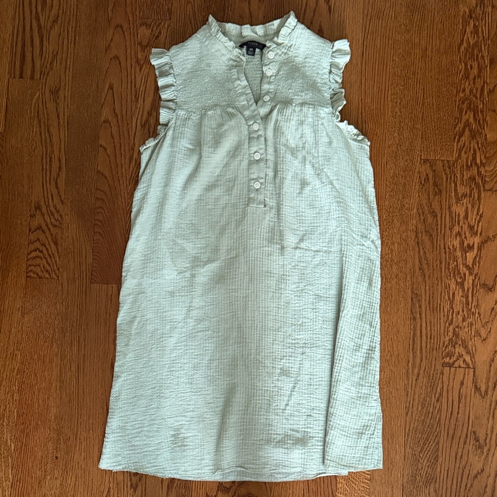J Crew Light Mint Ruffled Sleeve Dress